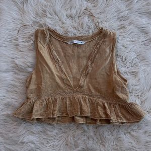 Small Golden Yellow Zara Cropped Tank Top